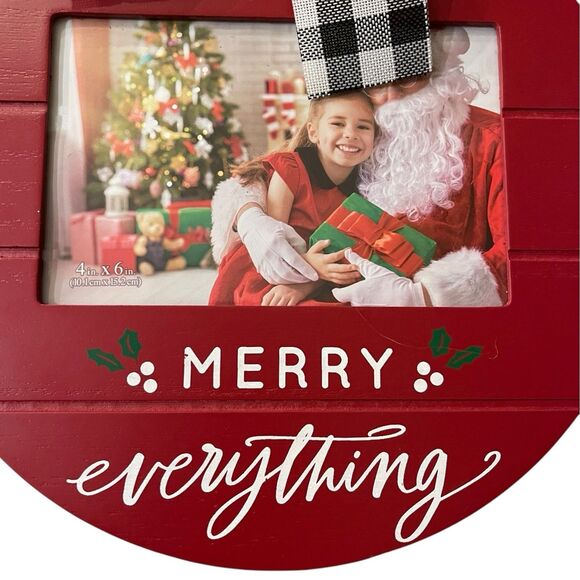 Malden International Round”MERRY EVERYTHING” Photo Frame - Hold 4” x 6” photo - Picture 7 of 10